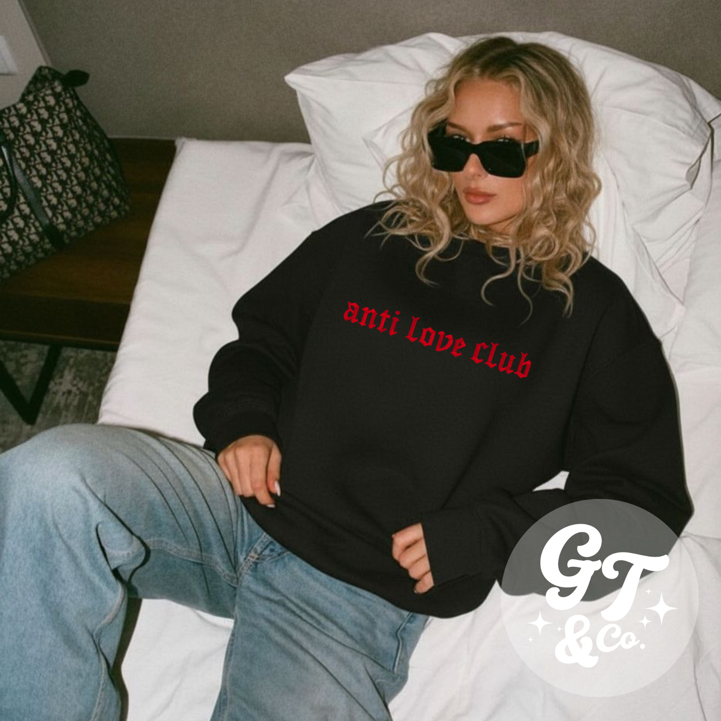 Anti Love Club Embroidered Crewneck