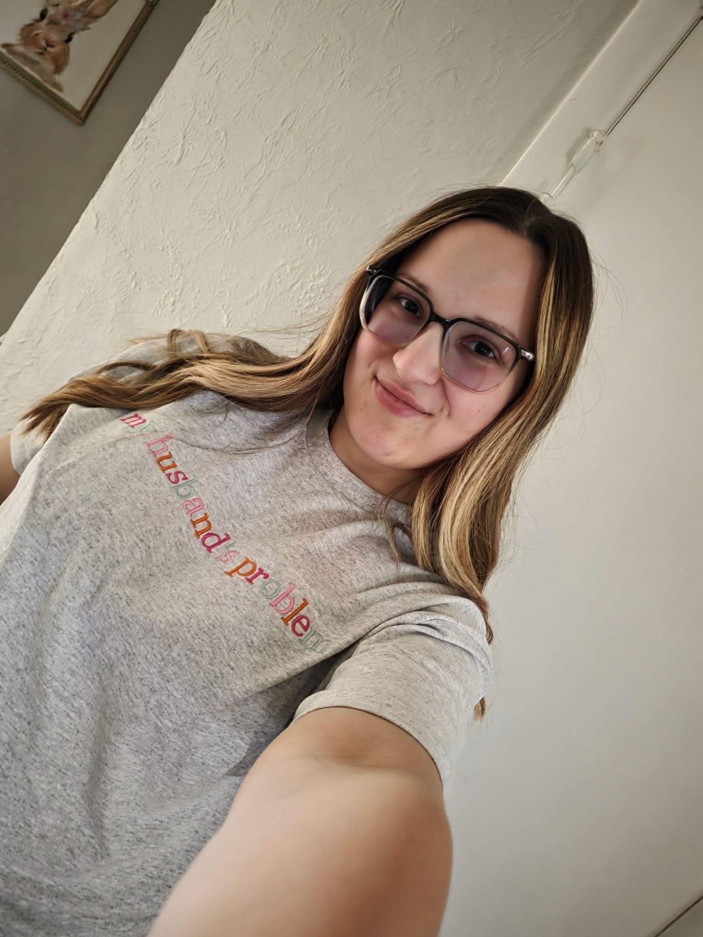 my husband's problem Embroidered Crew/Tee