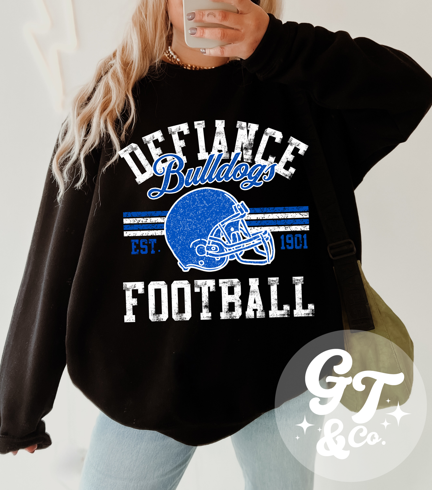 Retro Defi Bulldogs Football Crewneck