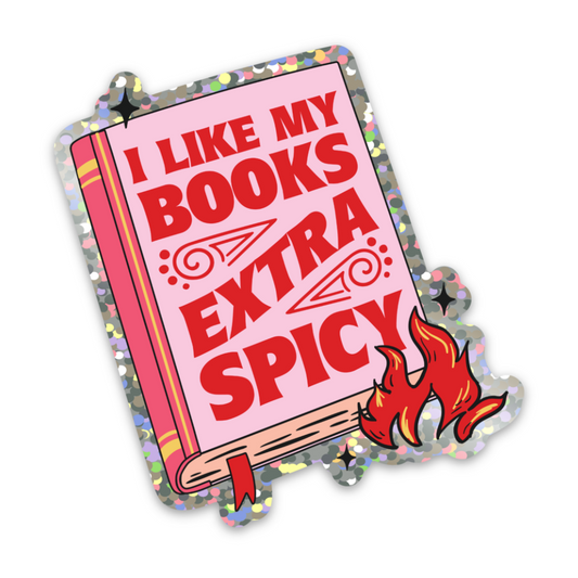 Extra Spicy Books Vinyl Sticker *GLITTER*