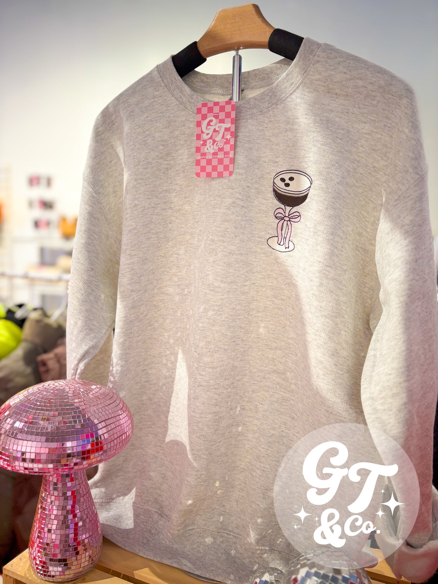 Espresso Martini Embroidered Crewneck *MADE TO ORDER 10-15 BIZ DAYS*