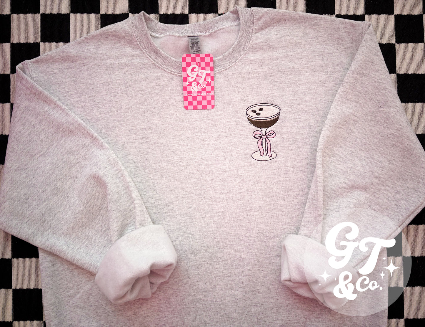 Espresso Martini Embroidered Crewneck *MADE TO ORDER 10-15 BIZ DAYS*