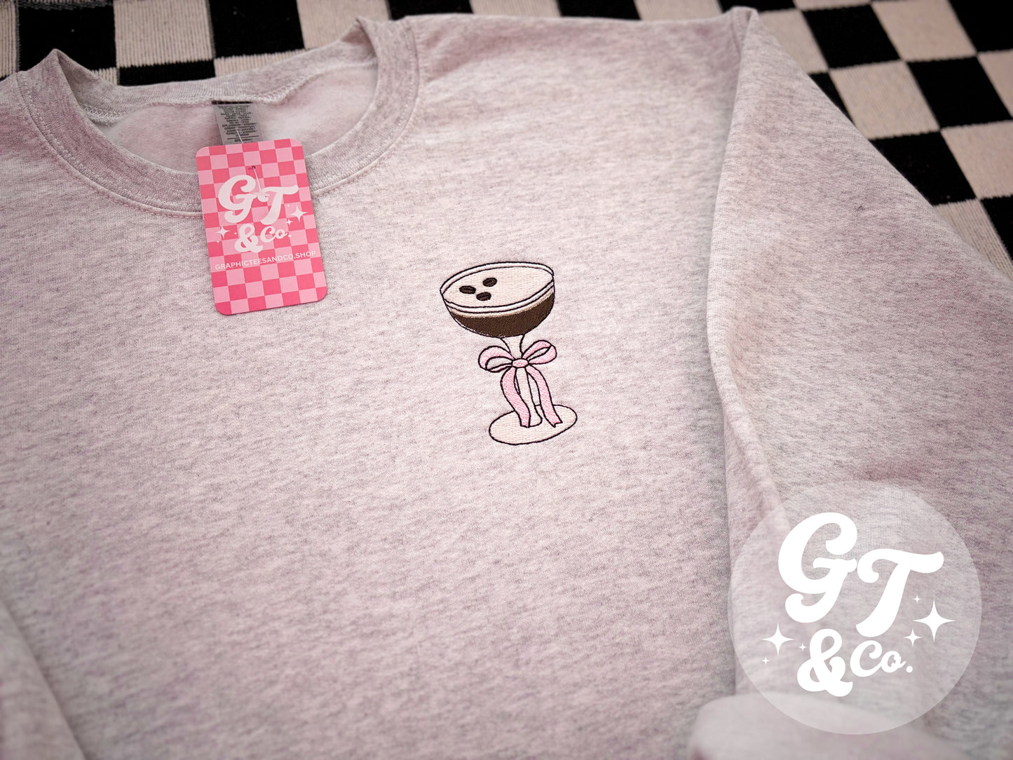 Espresso Martini Embroidered Crewneck *MADE TO ORDER 10-15 BIZ DAYS*