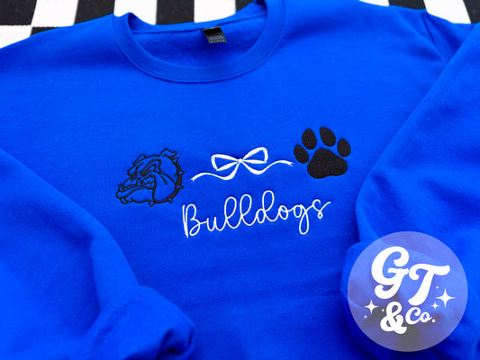 Bulldogs Icon Embroidered Crewneck *MADE TO ORDER 10-15 BIZ DAYS*
