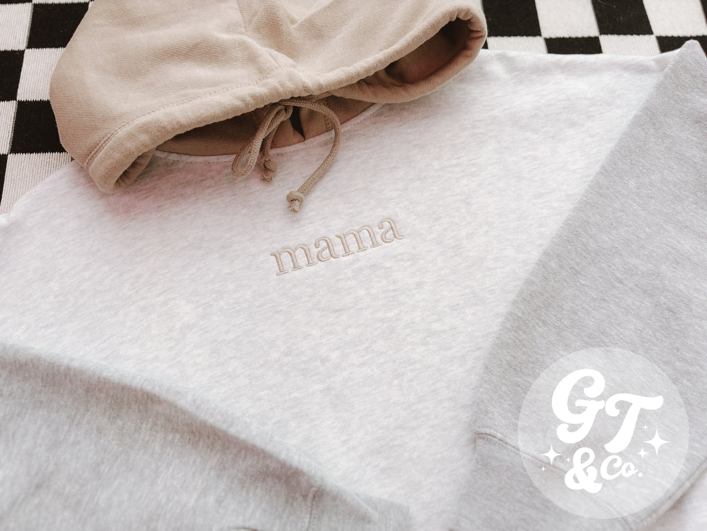 Mama Embroidered Cropped Hoodie