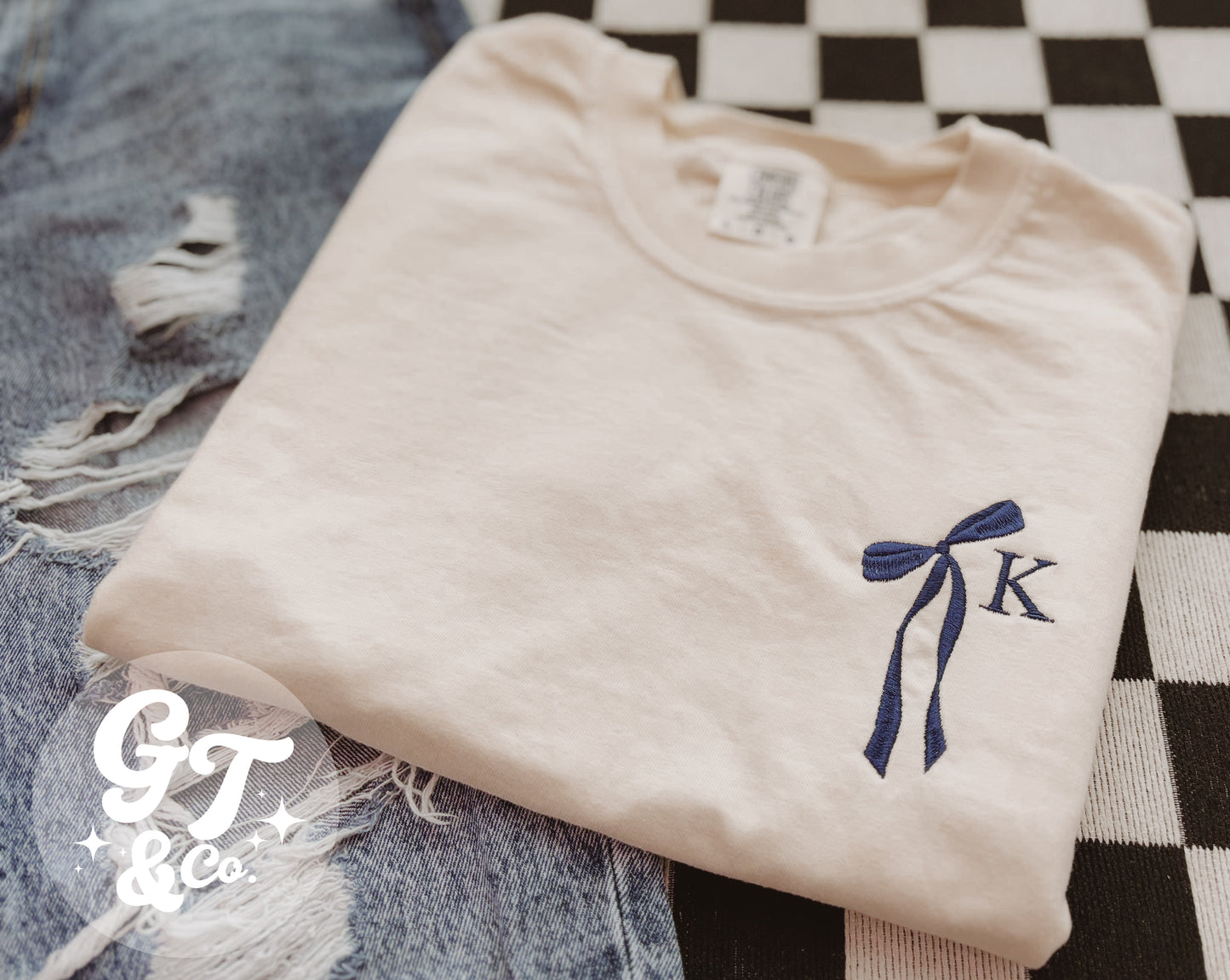 Initial Bow Tee *MADE TO ORDER 10-15 BIZ DAYS*