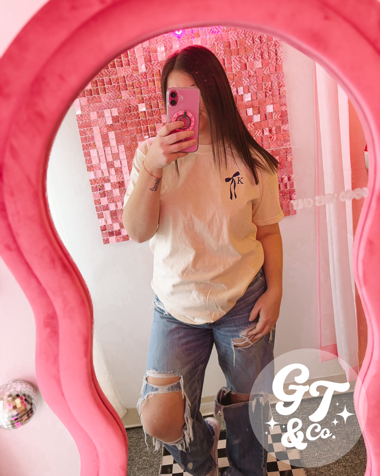 Initial Bow Tee *MADE TO ORDER 10-15 BIZ DAYS*