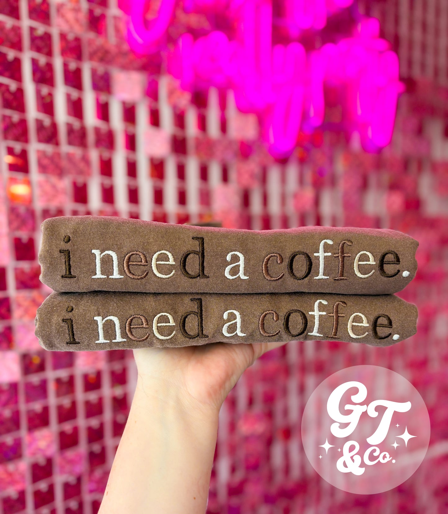 I Need A Coffee Embroidered Tee