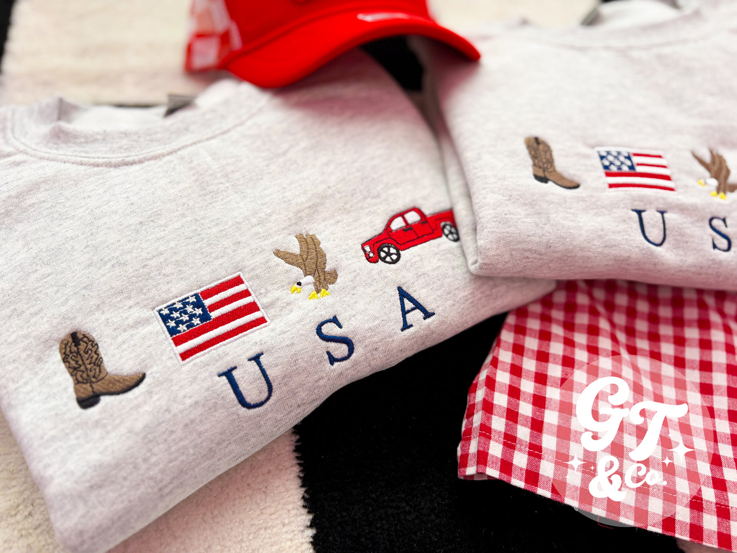 USA Icon Embroidered Crewneck