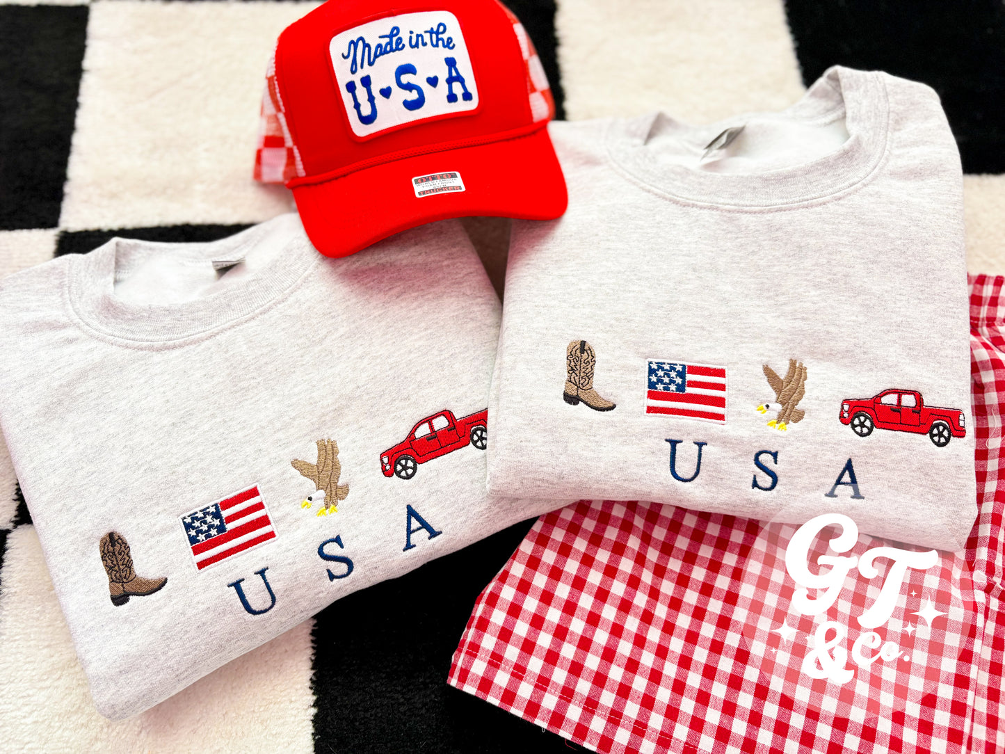 USA Icon Embroidered Crewneck