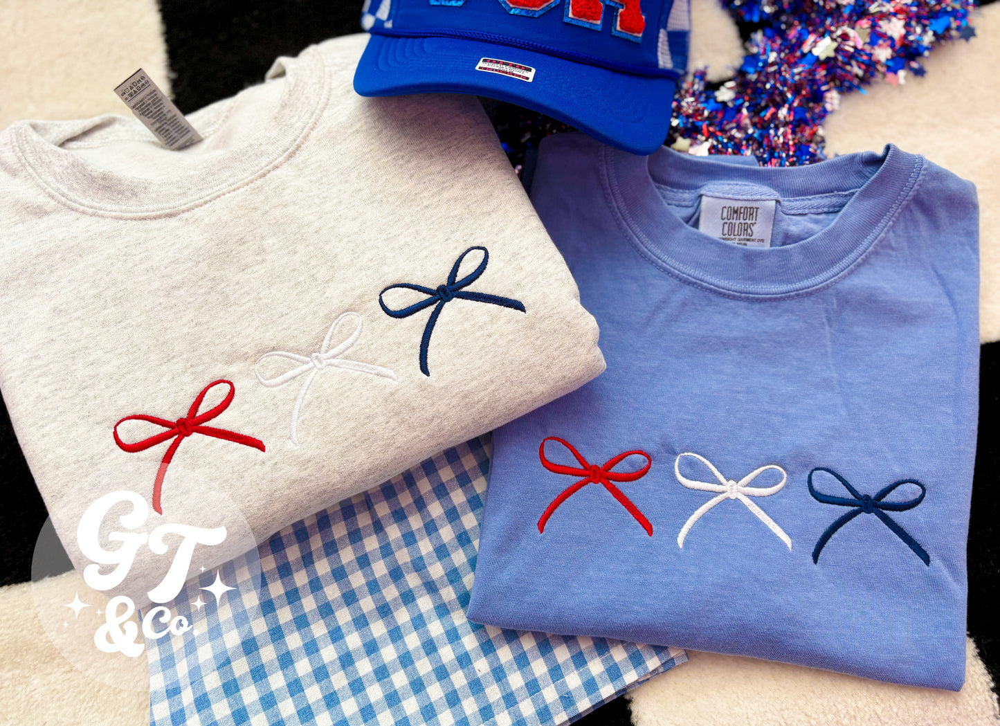 USA Dainty Bow Crew + Tee *MADE TO ORDER 10-15 BIZ DAYS*