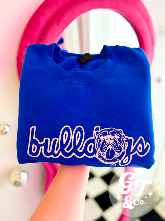 Bulldogs Outline Script Crewneck *MADE TO ORDER 10-15 BIZ DAYS*