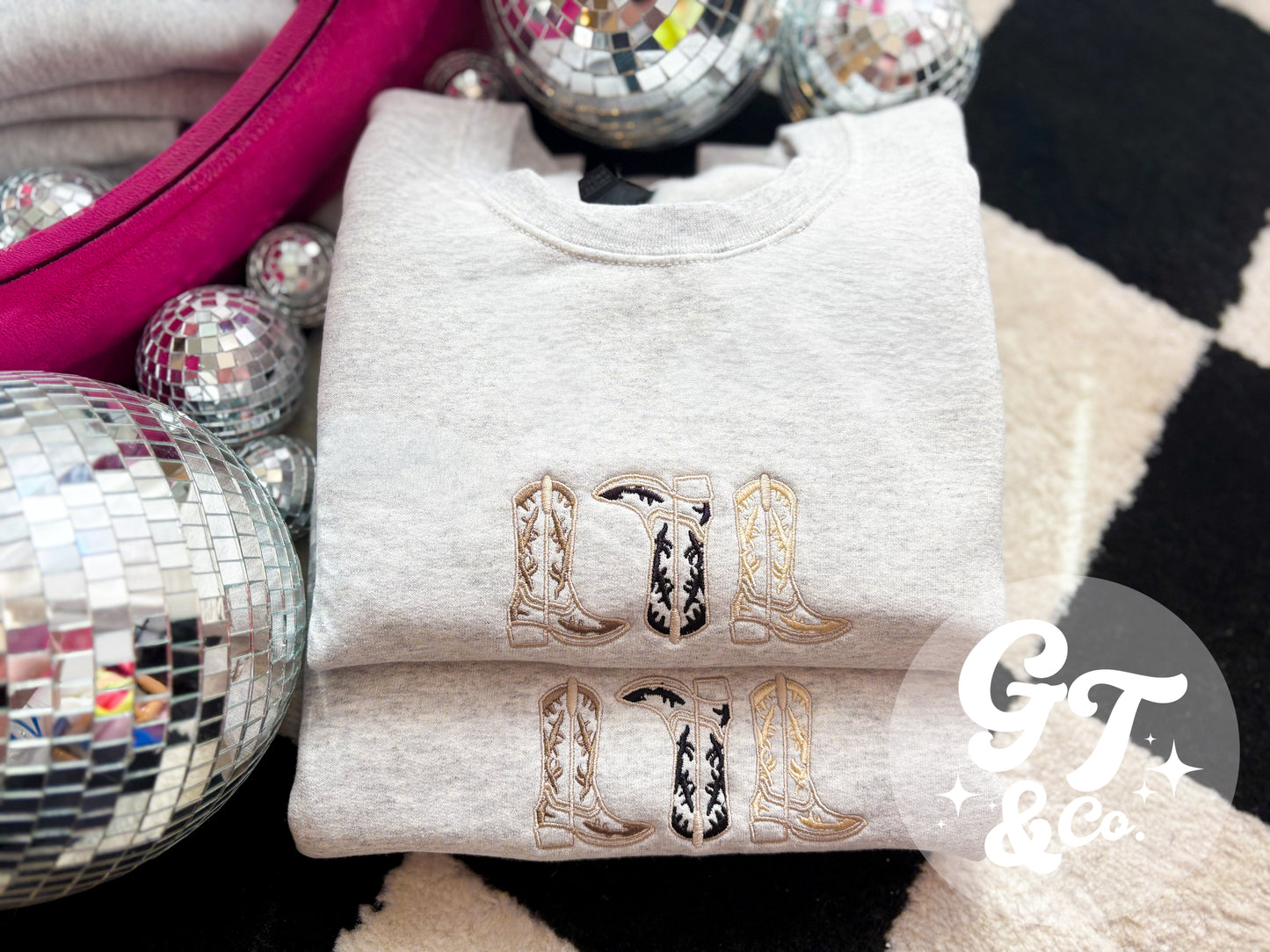 Boots Embroidered Crewneck