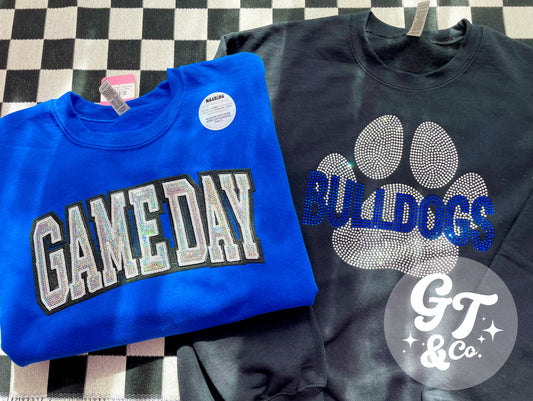 Bulldogs *RHINESTONE* Crewneck *MADE TO ORDER 10-15 BIZ DAYS*