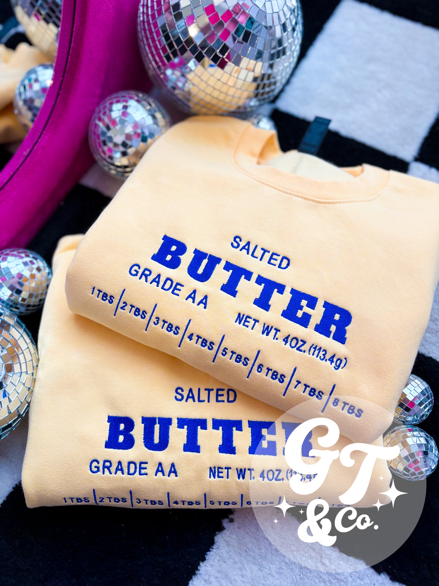 Salted Butter Embroidered Crewneck