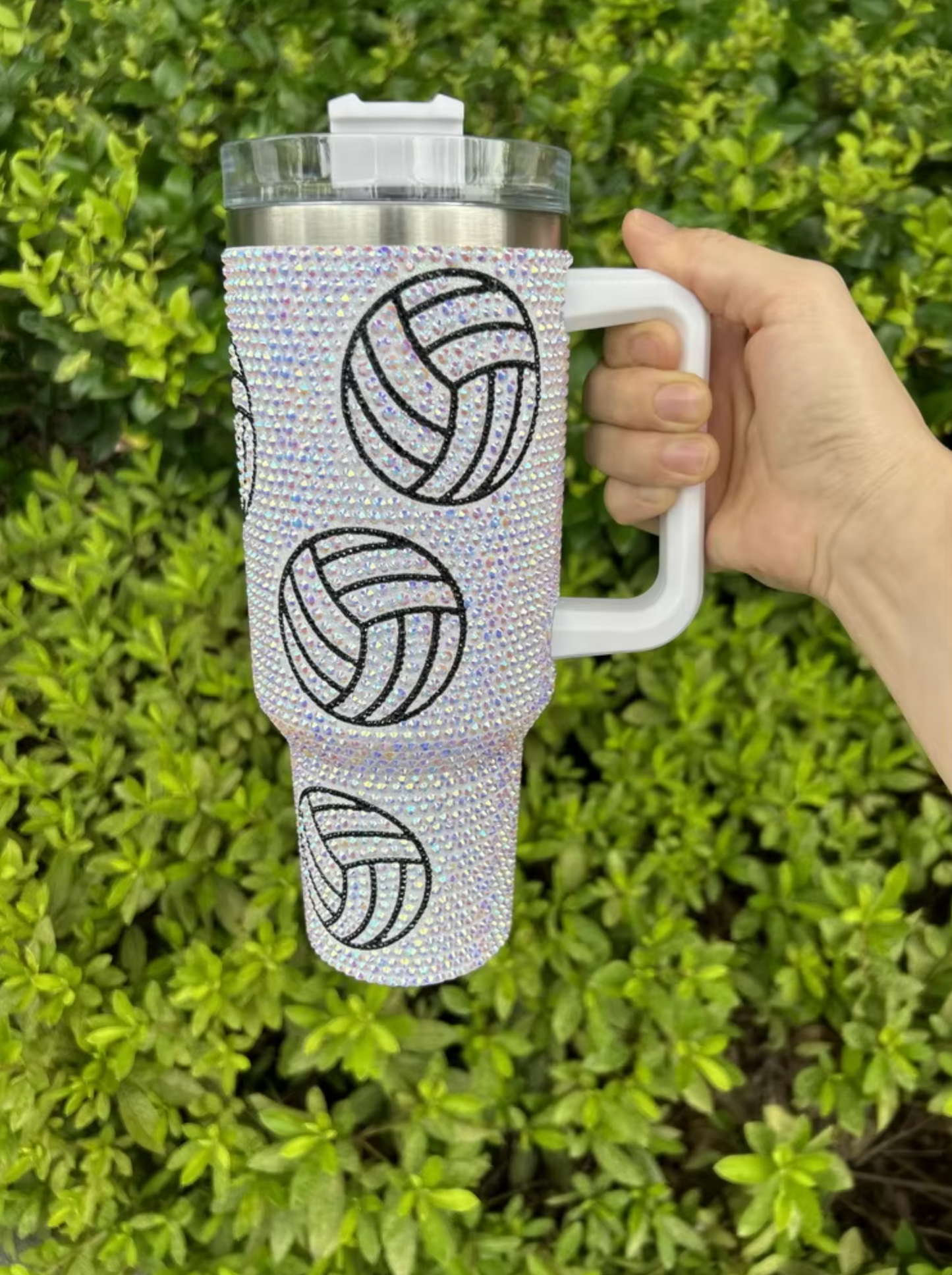 40oz Volleyball Rhinestone Tumbler