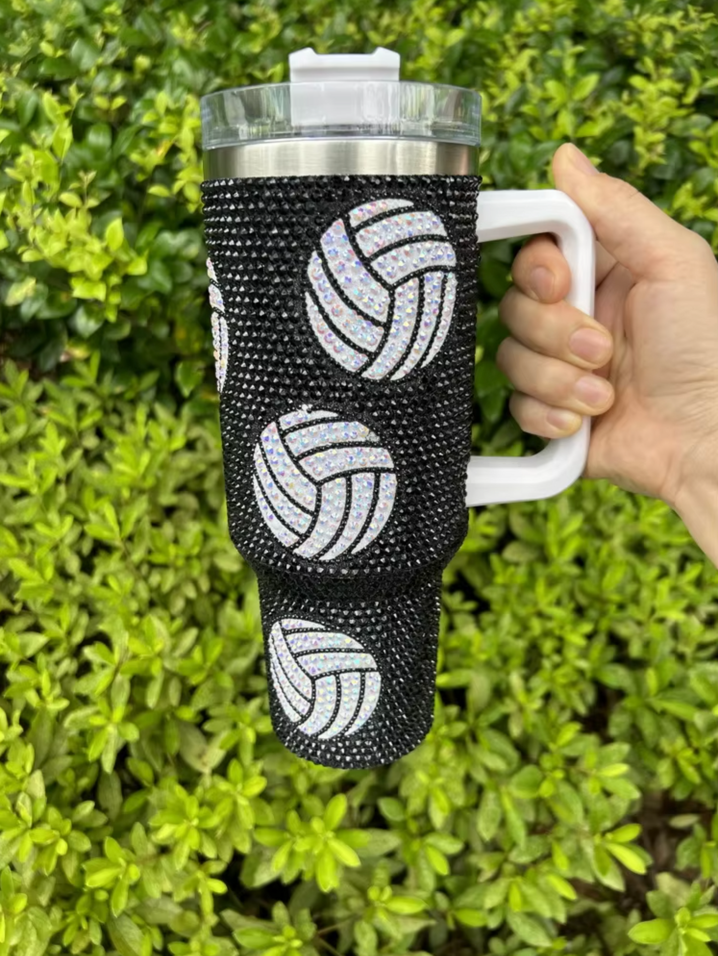 40oz Volleyball Rhinestone Tumbler
