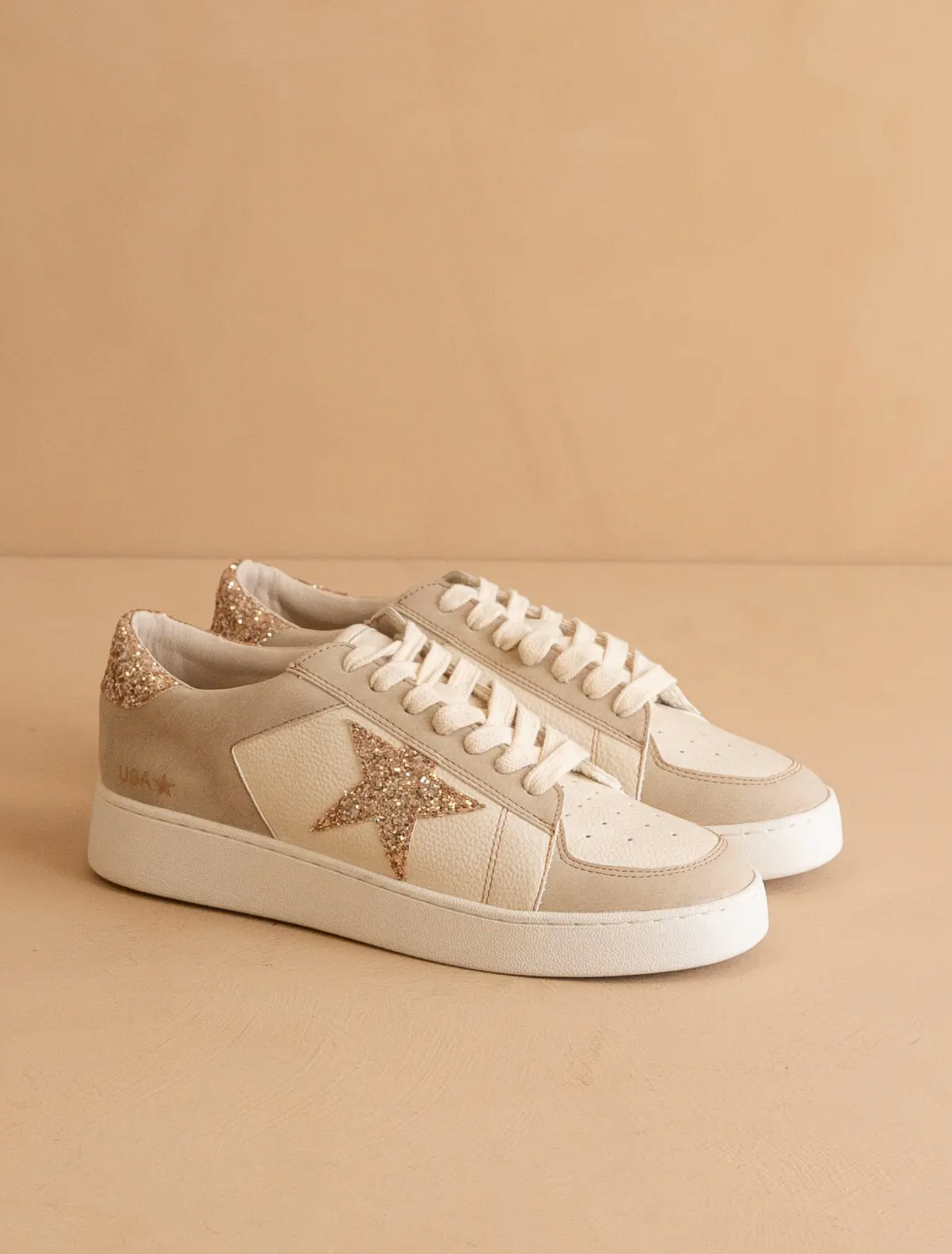 Beige Glitter Star Sneaker *READY TO SHIP 1-3 BIZ DAYS*