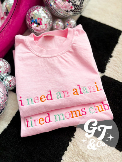 Custom Saying Rainbow Embroidered Tee