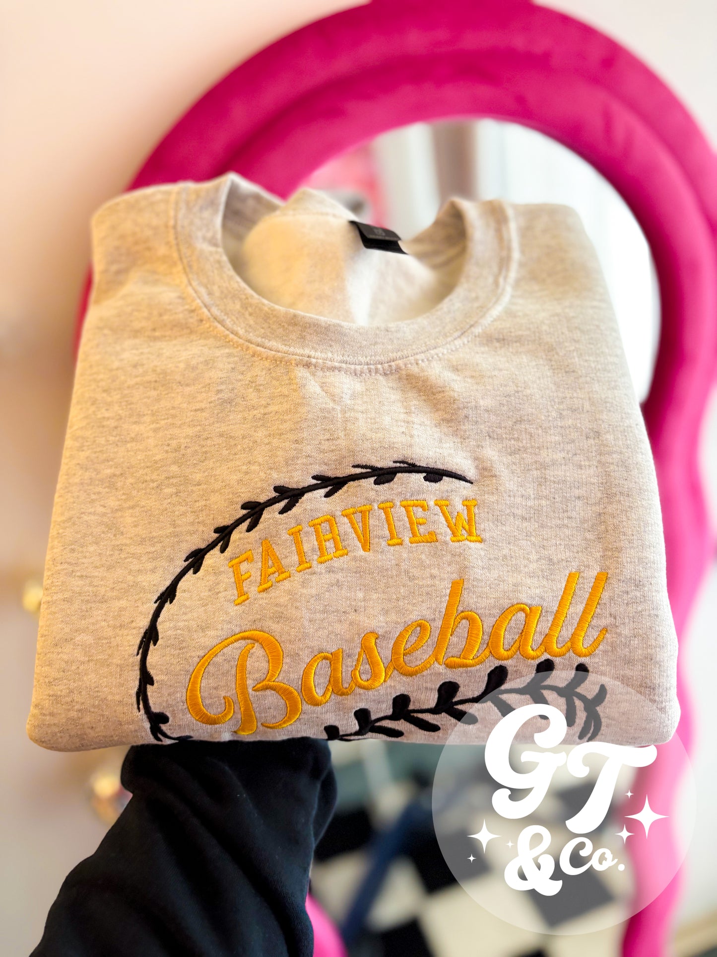 CUSTOM Baseball + Softball Embroidered Crew/Tee