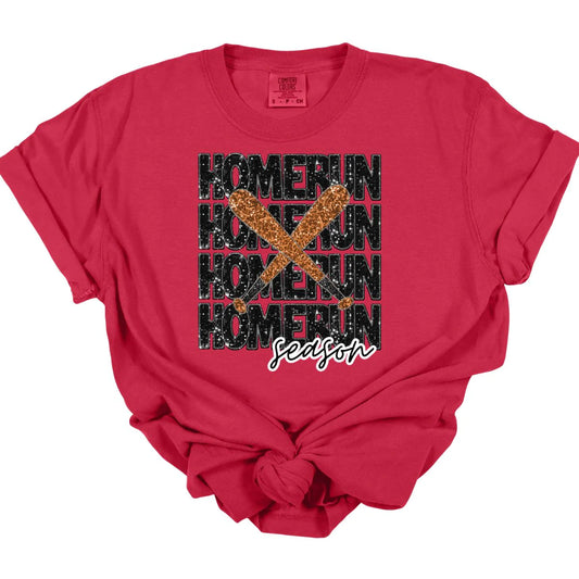 Homerun Season Faux Glitter Tee *MADE TO ORDER*