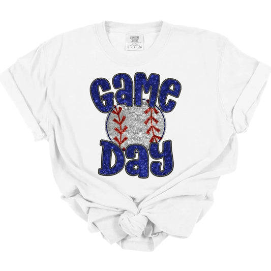 Game Day Baseball Faux Sequin Tee *MADE TO ORDER*