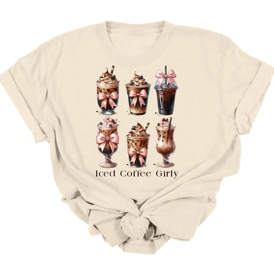 Iced Coffee Girly Tee  *MADE TO ORDER*