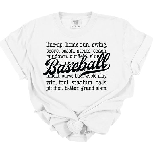 Baseball Words Tee *MADE TO ORDER*