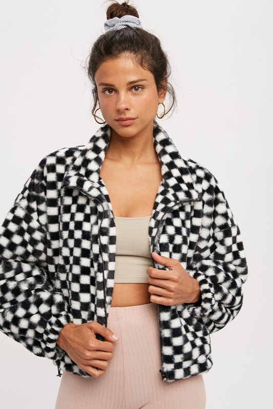 Checkered Teddy Jacket