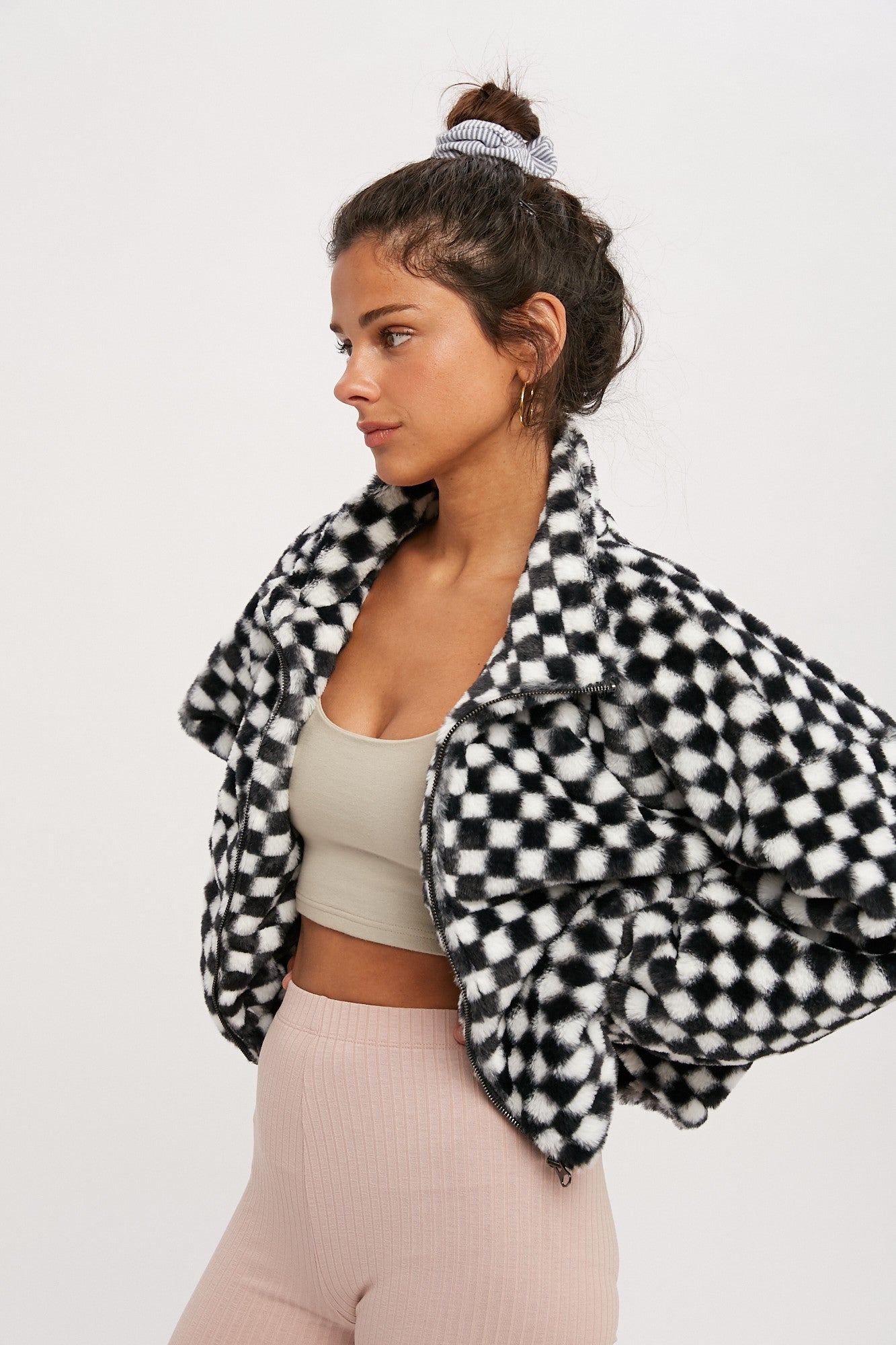 Checkered Teddy Jacket