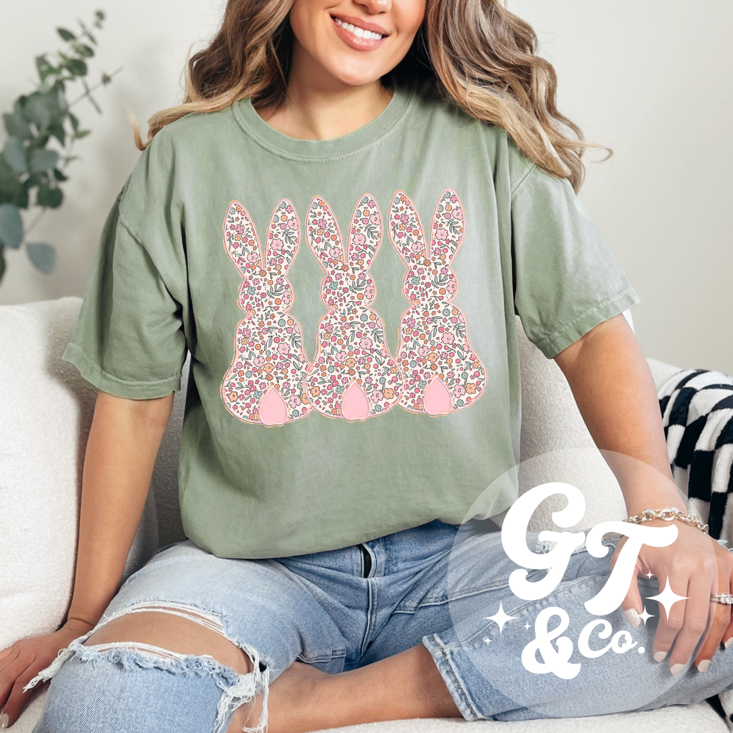 Floral Bunnies Tee