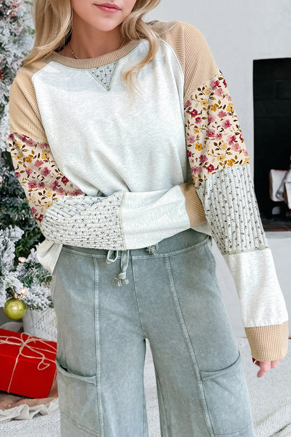 Vintage Bloom Patchwork Pullover