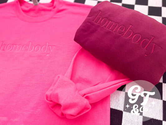 Homebody Monochromatic Embroidered Crewneck *MADE TO ORDER 10-15 BIZ DAYS*