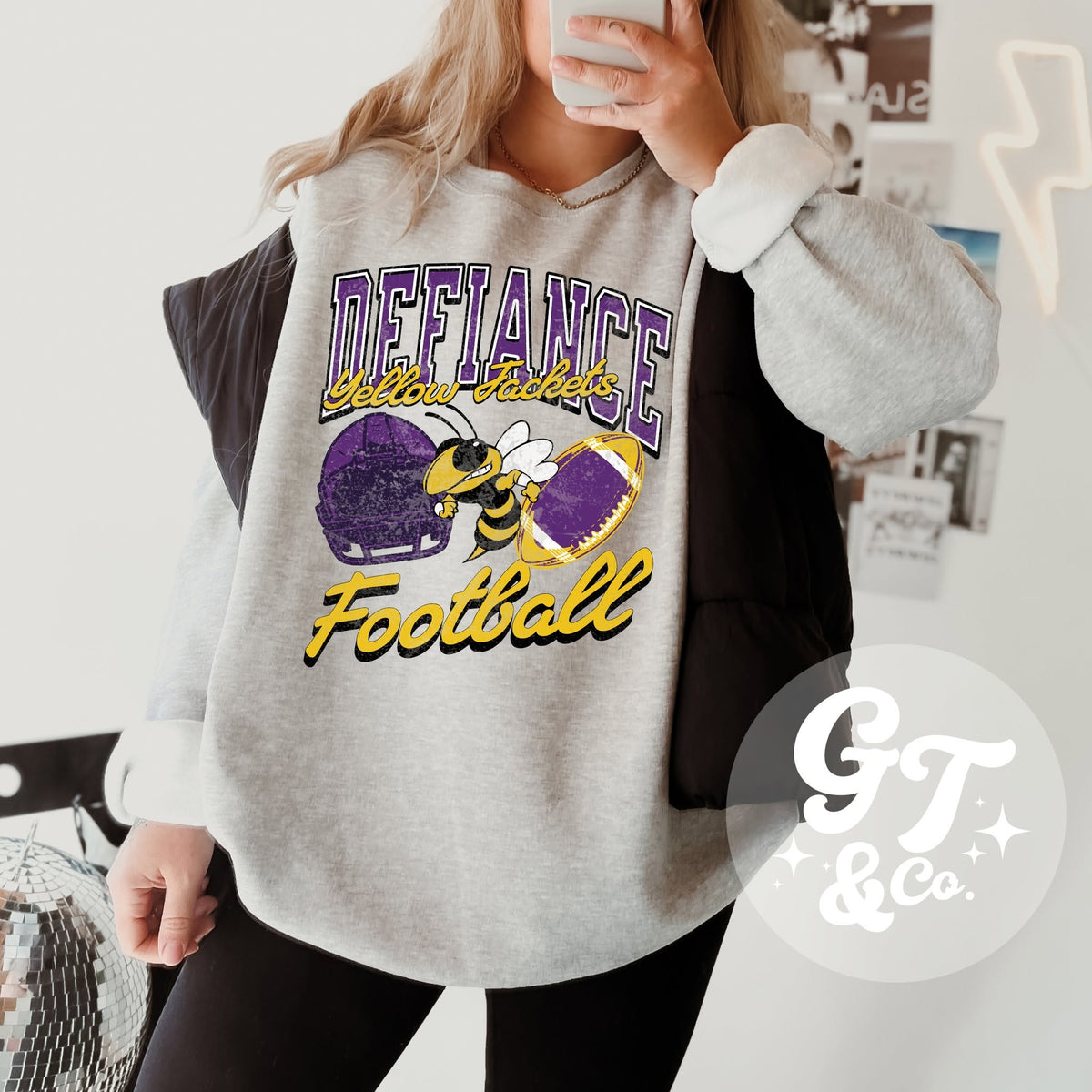 Defiance Yellow Jackets Football Crewneck