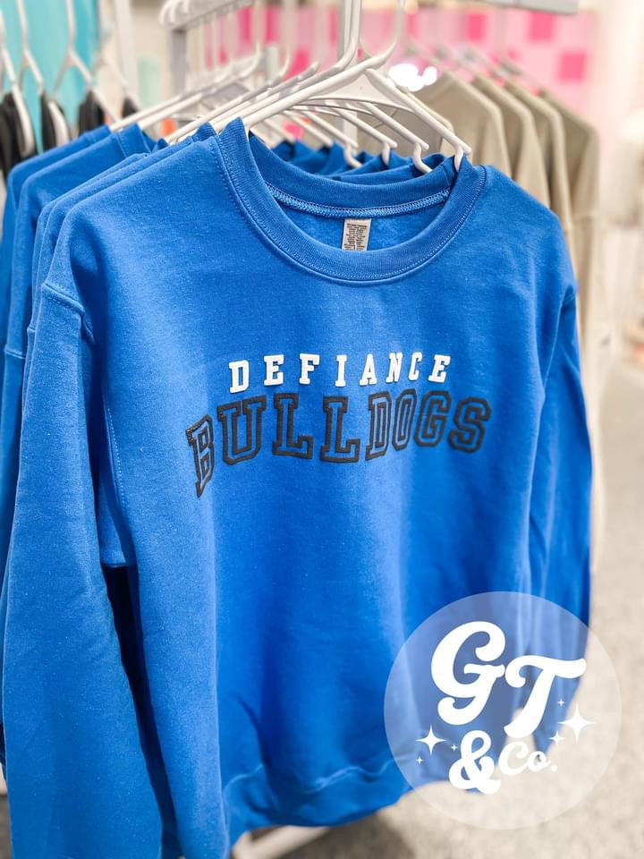 Defiance Bulldogs Puff Ink Crewneck