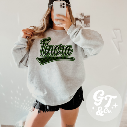 School Checkered Crewneck