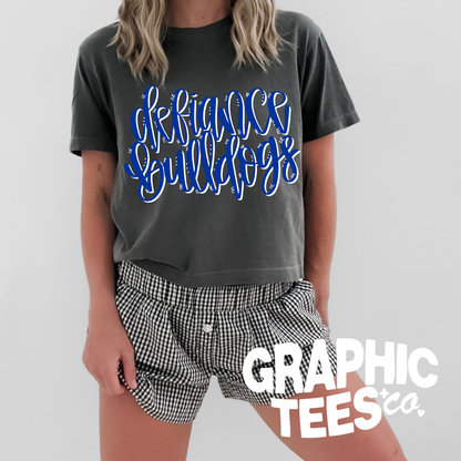 Defiance Bulldogs Hand-Lettered Script Tee