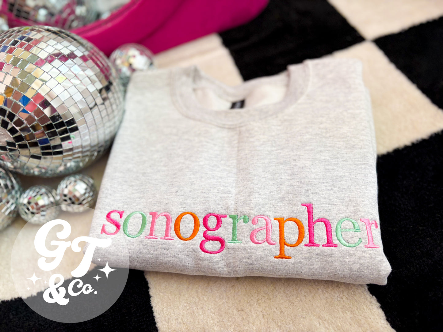 Custom Rainbow Embroidered Crewneck