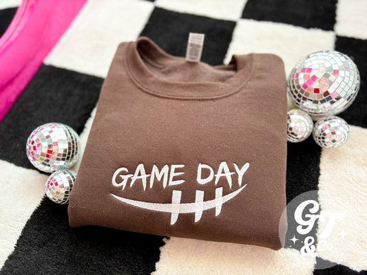 Game Day Embroidered Crewneck *MADE TO ORDER 10-15 BIZ DAYS*