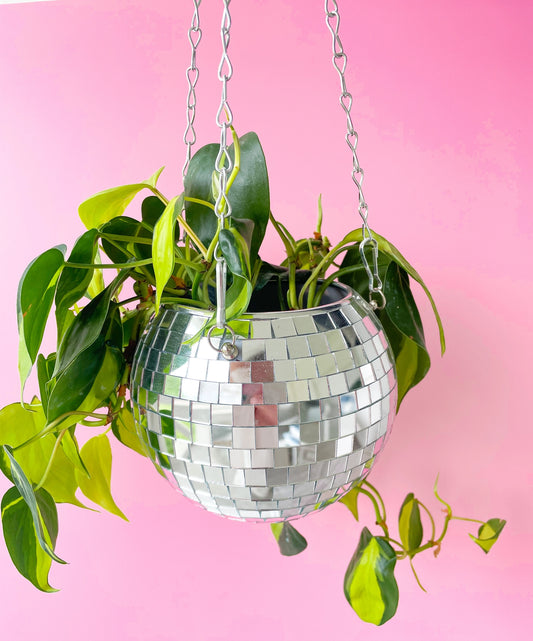 Hanging 6" Disco Ball Planter