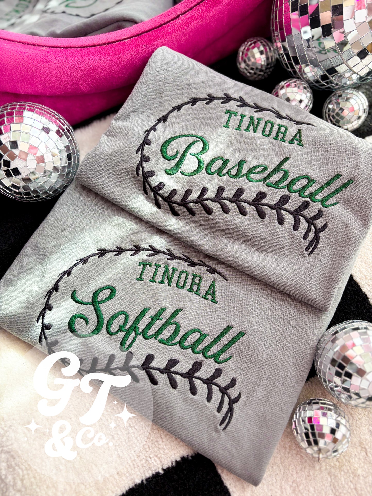 CUSTOM Baseball + Softball Embroidered Crew/Tee