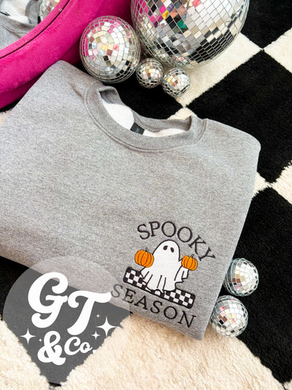 Spooky Season Embroidered Ghost Crewneck