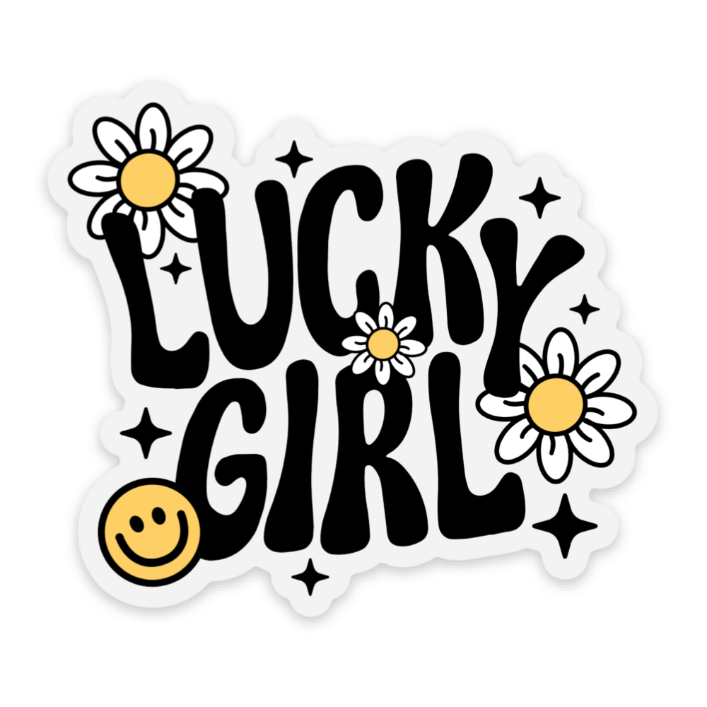 Lucky Girl Vinyl Sticker *CLEAR*