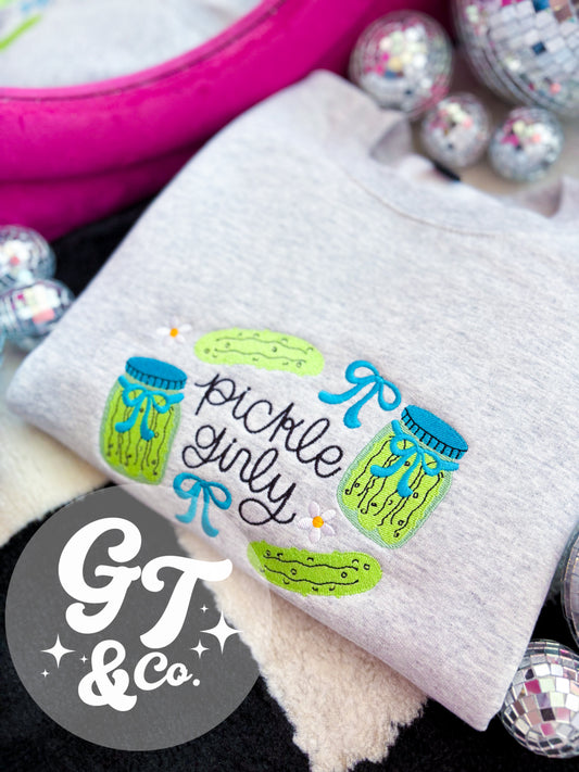Pickle Girly Embroidered Crewneck