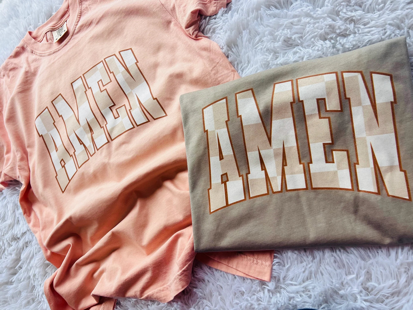 Amen Checkered Tee