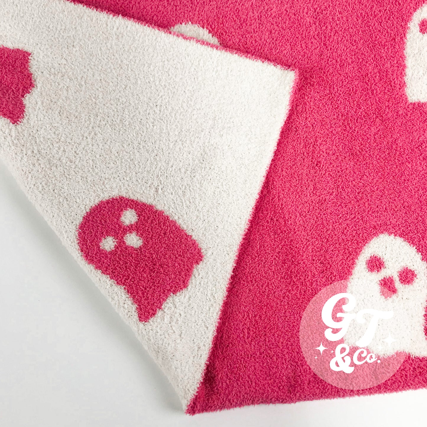 Pink Ghost Lux Throw Blanket