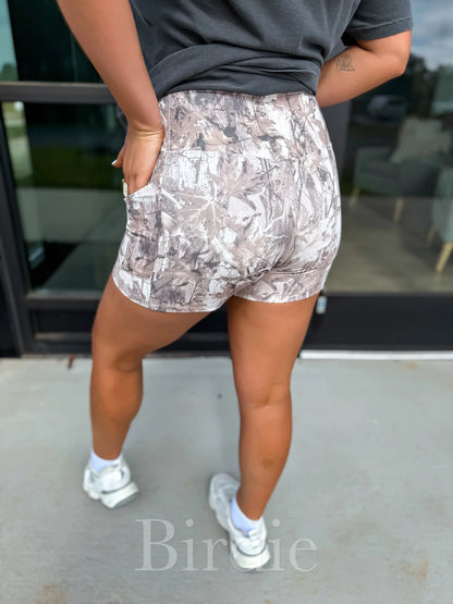 BIRDIE Dark Camo Crossover Biker Shorts