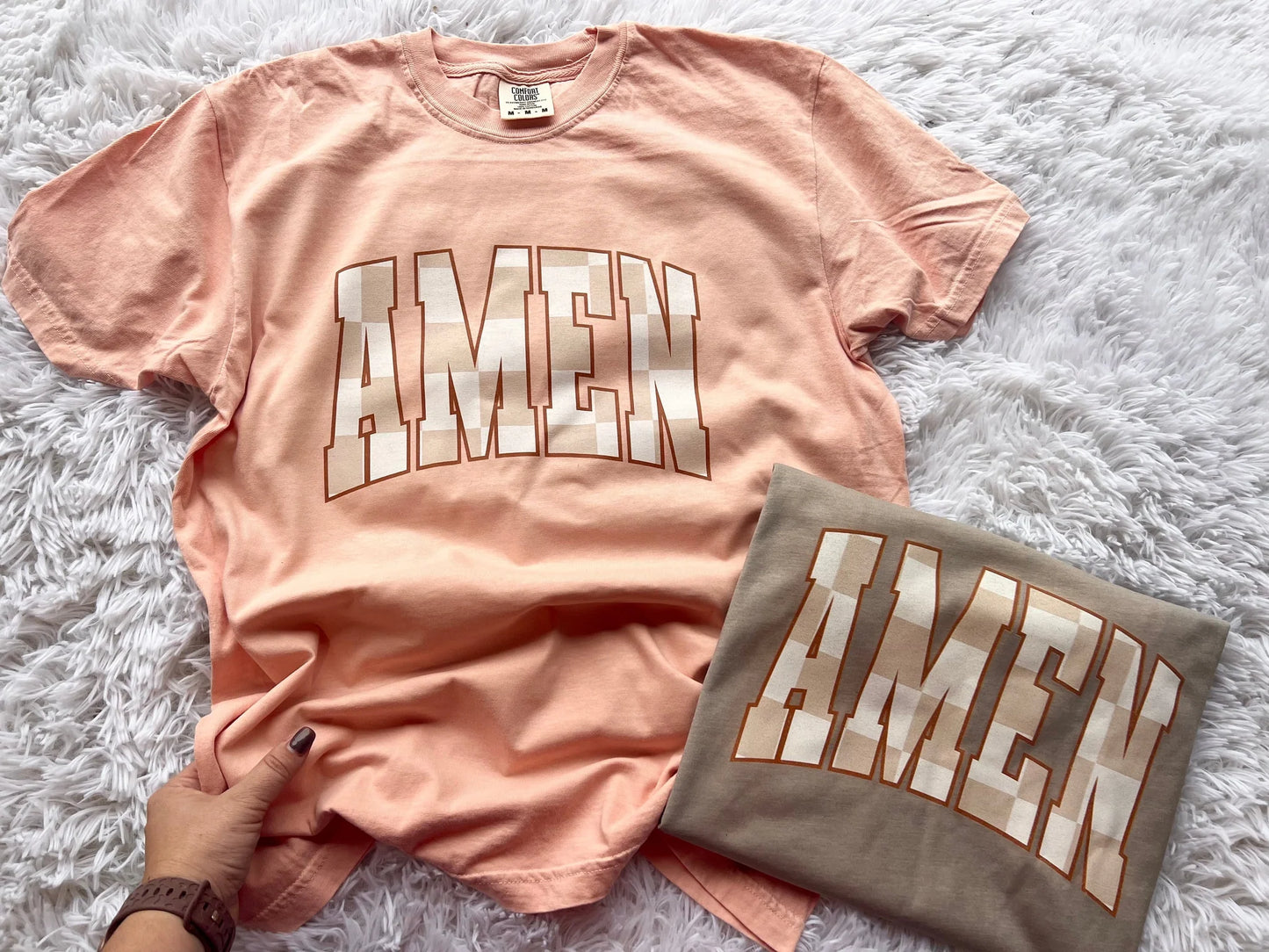 Amen Checkered Tee