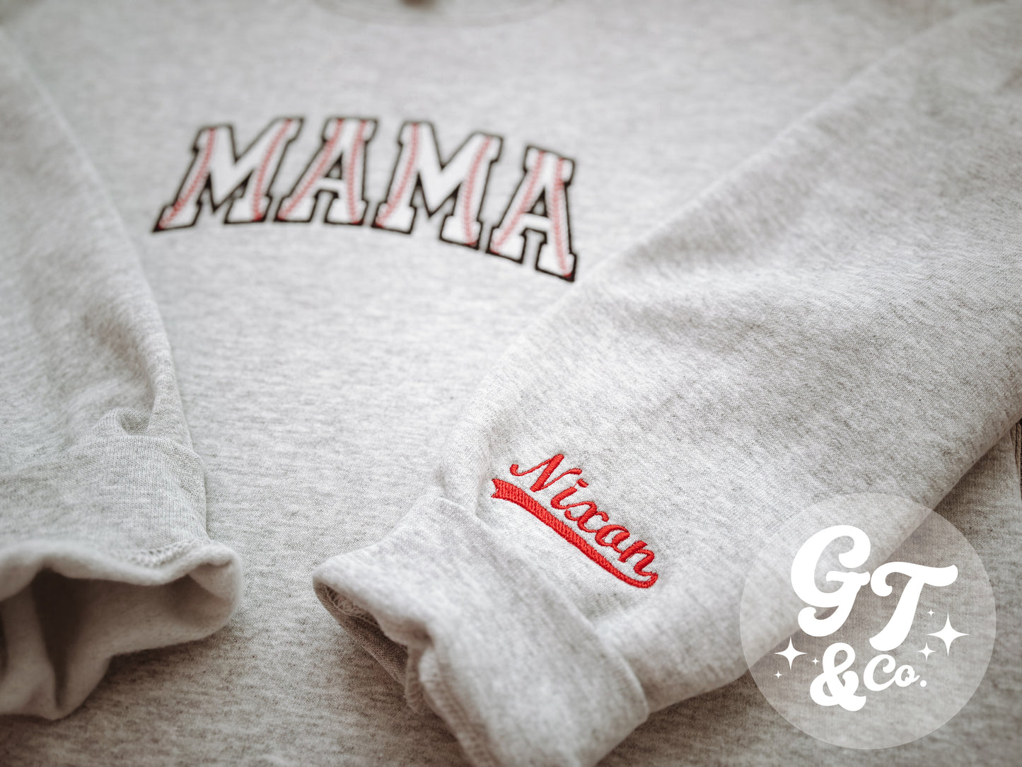 Custom Glitter Baseball Mama Embroidered Crewneck *MADE TO ORDER 10-15 BIZ DAYS*