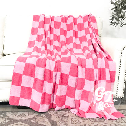 Signature Lux Checkered Throw Blanket